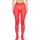 Marine Serre Red Plumetis Mesh Tights