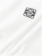Loewe - Logo-Embroidered Ribbed Stretch-Cotton Tank Top - White