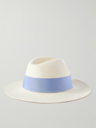 Frescobol Carioca - Rafael Grosgrain-Trimmed Straw Panama Hat - Blue