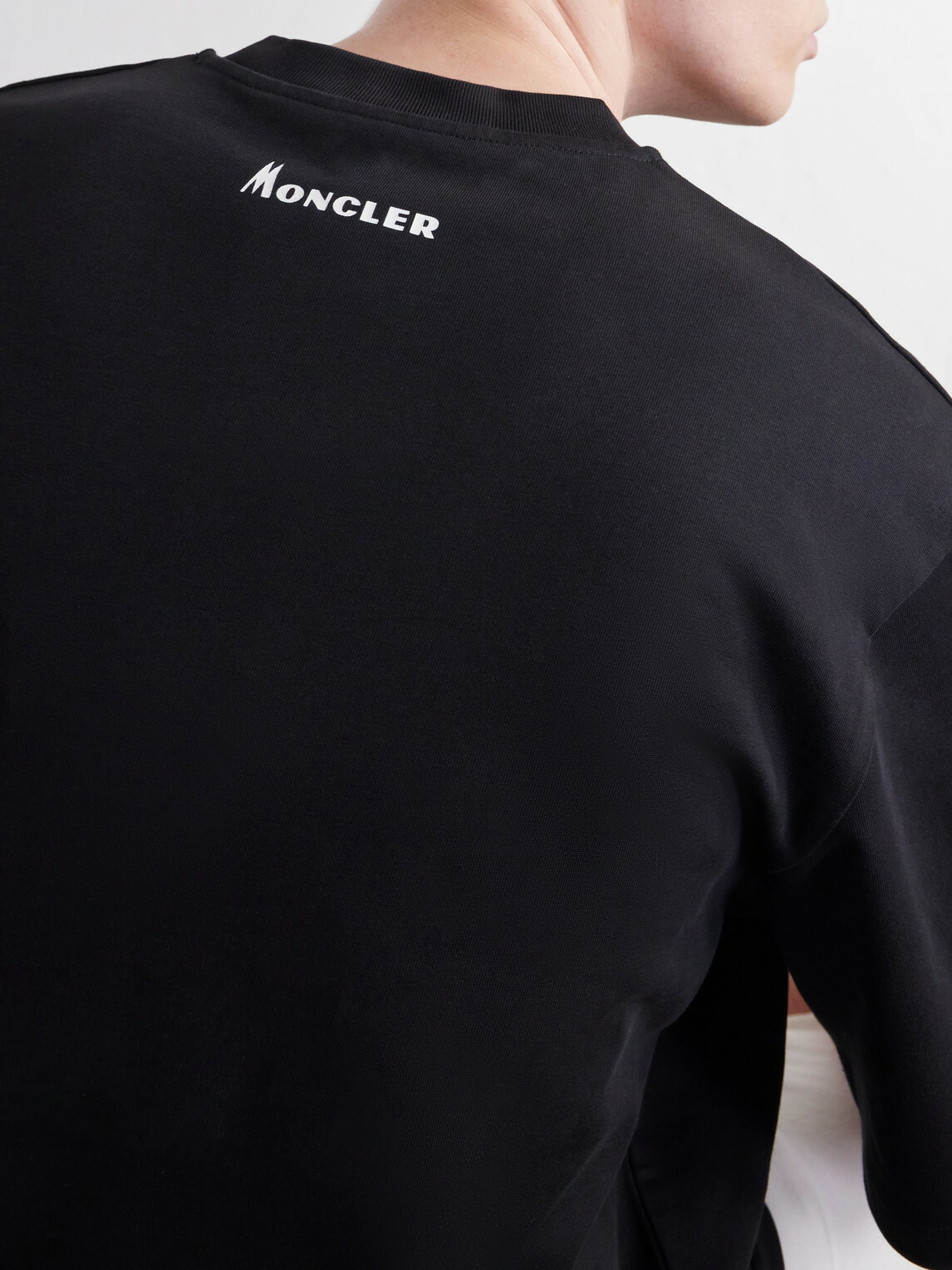 Moncler - Logo-Print Cotton-Jersey T-Shirt - Black