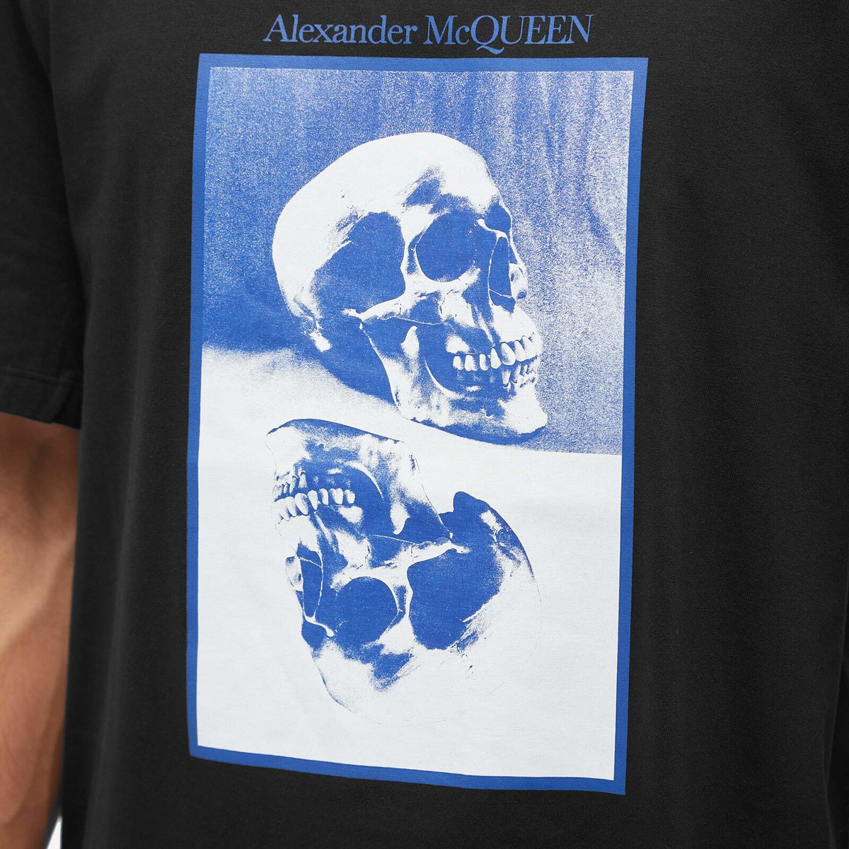 Tシャツ・カットソー MCQUEEN Flocked 'Skull' T-shirt Alexander McQueen Skull logo-print T-shirt | Black | FARFETCH