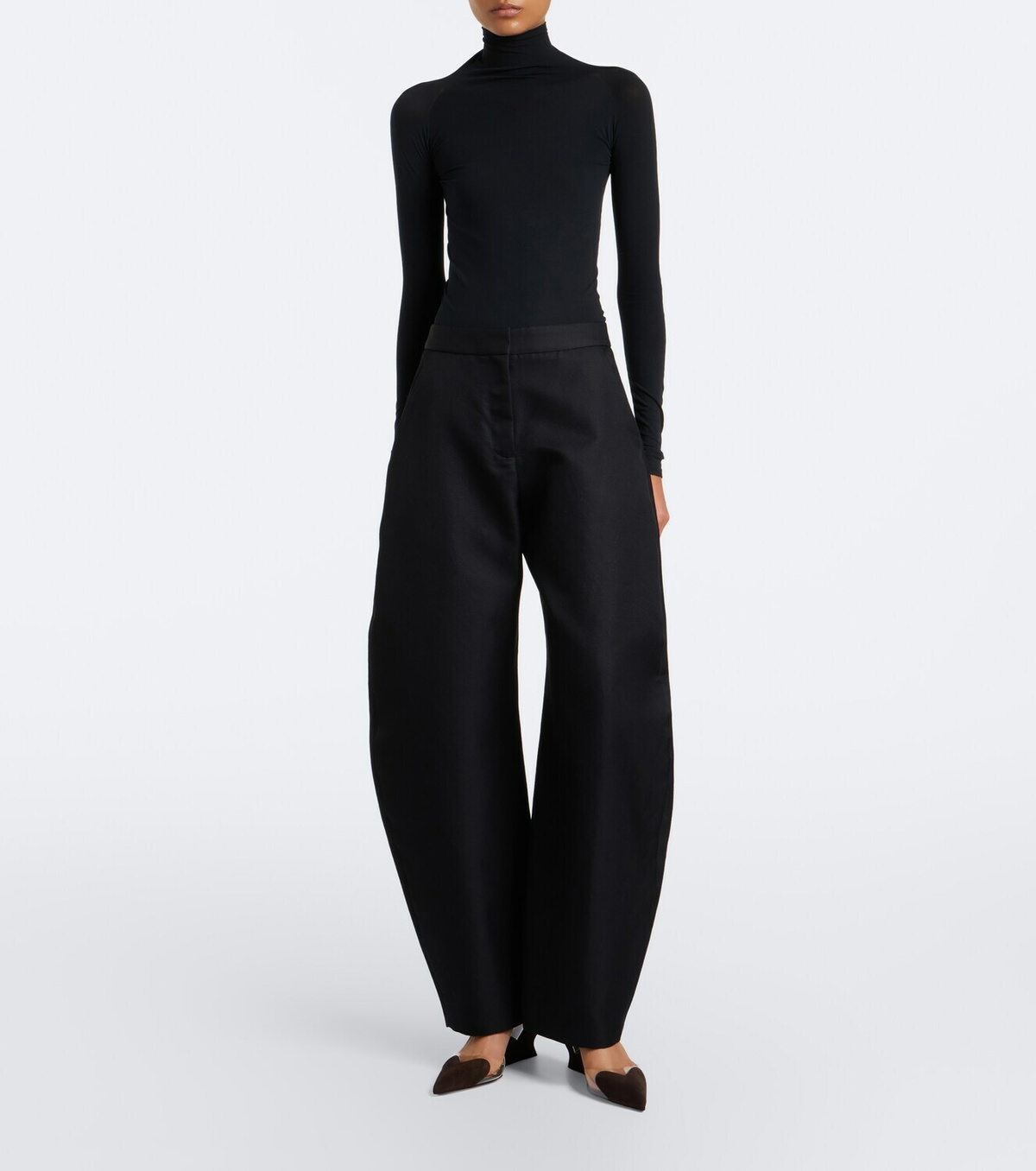 Alaïa Le Cœur suede wedge mules