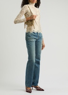 Rabanne Panelled Lace and Satin top Ivory