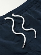 Mr P. - Straight-Leg Mid-Length Garment-Dyed Swim Shorts - Blue