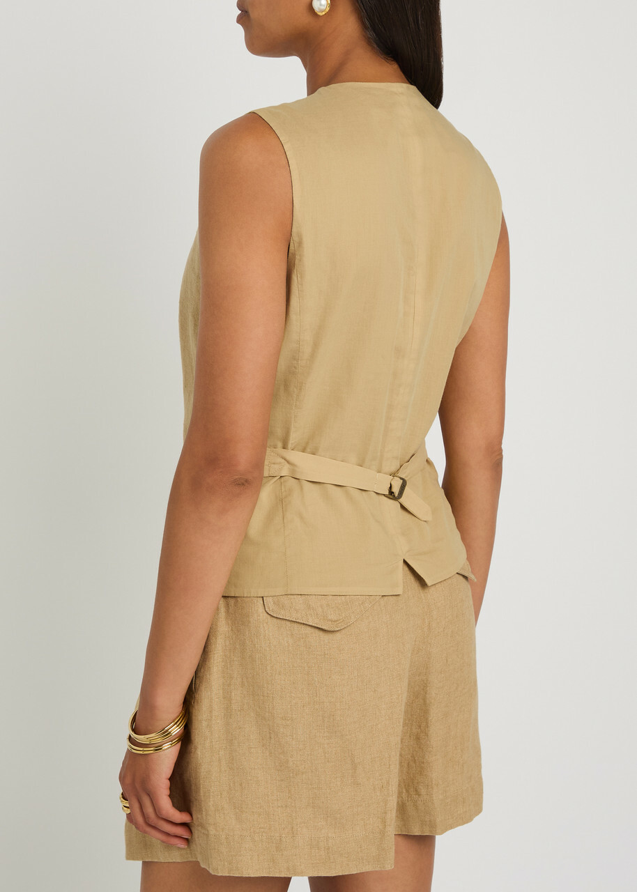 Polo Ralph Lauren Tailored Linen Vest Brown
