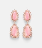 Suzanne Kalan 18kt rose gold drop earrings with opal and diamonds