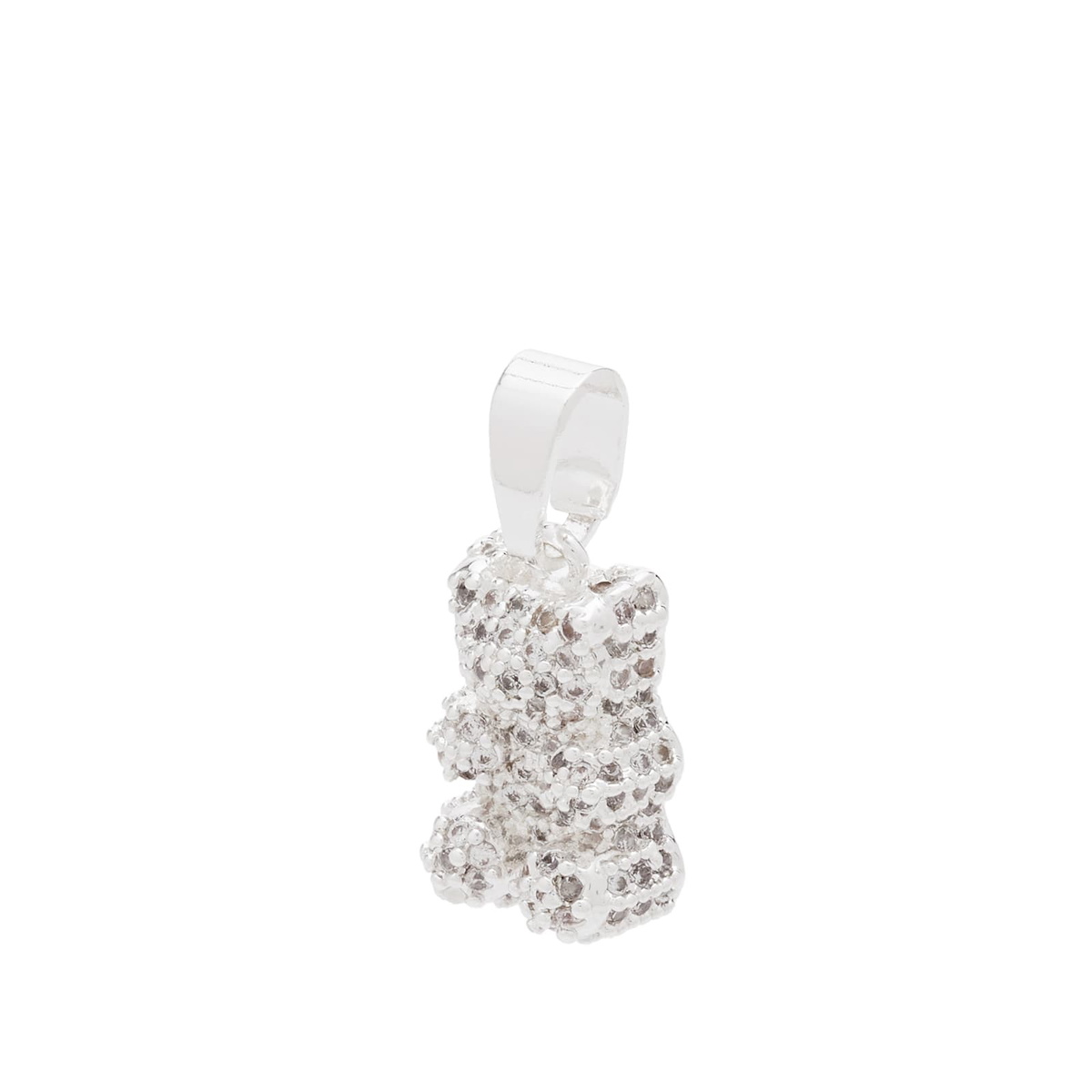 Crystal Haze Women's Pave Nostalgia Bear Necklace Charm in Silver 