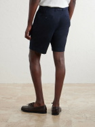 Sunspel - Straight-Leg Garment-Dyed Cotton-Blend Twill Chino Shorts - Blue