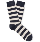Oliver Spencer Loungewear - Byram Striped Stretch Cotton-Blend Socks - Blue