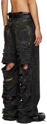Balenciaga Black Super Destroyed Jeans