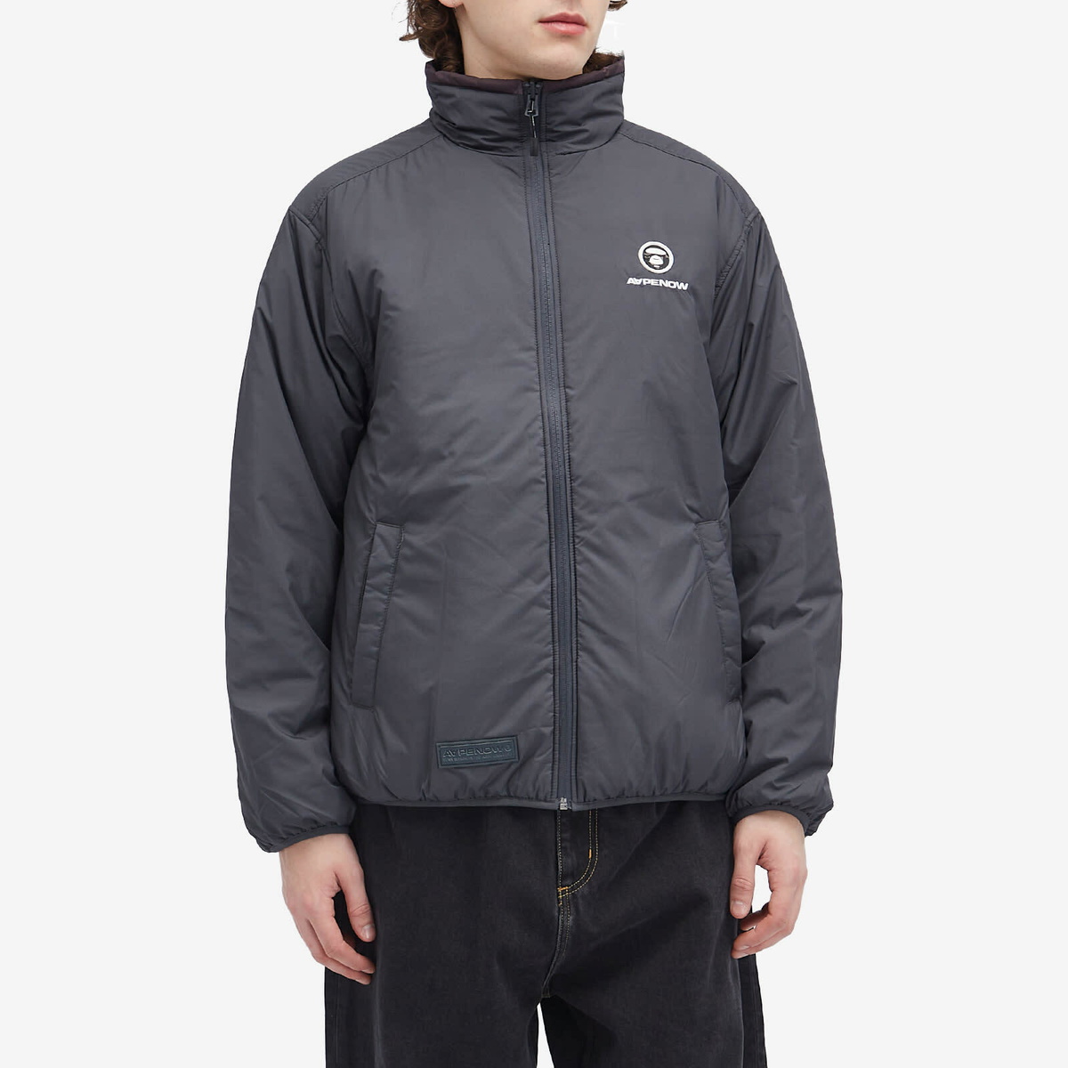 Men's AAPE Now Reversible Camo Padded Jacket in Dark Grey AAPE by