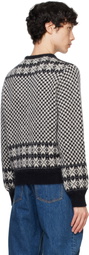 Bally Black & White Mohair & Silk Sweater