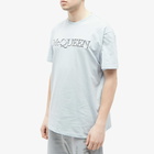 Alexander McQueen Men's Logo T-Shirt in Dove Grey/Mix