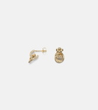 Stone and Strand Forme Knot 14kt gold earrings with diamonds