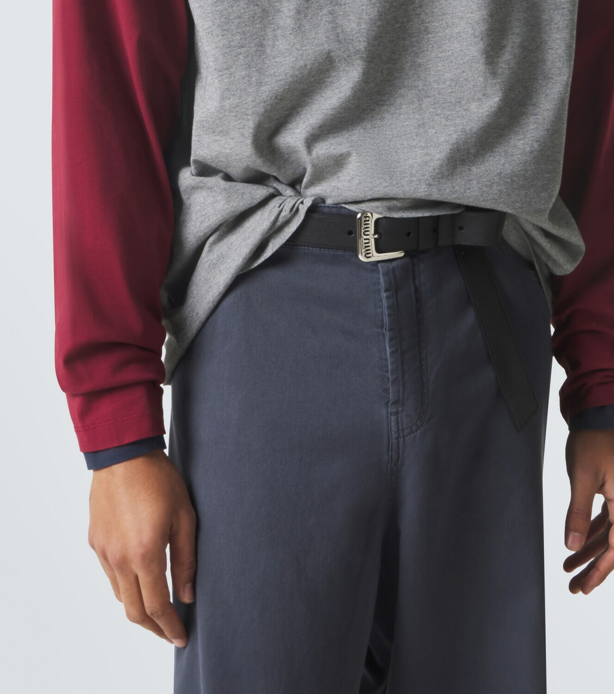 Miu Miu Logo cotton jersey Henley shirt