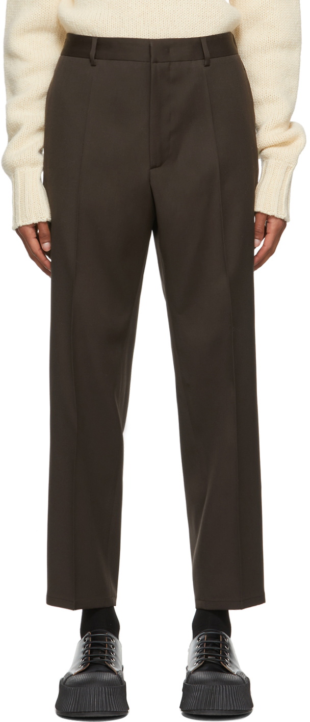 JIL SANDER LIGHT WOOL GABARDINE TROUSERS