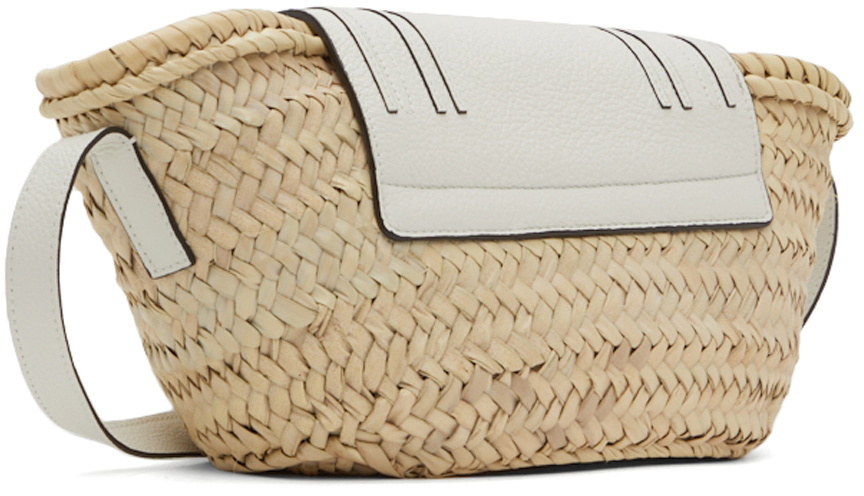 Chloé Beige & White Mini Marcie Basket Bag