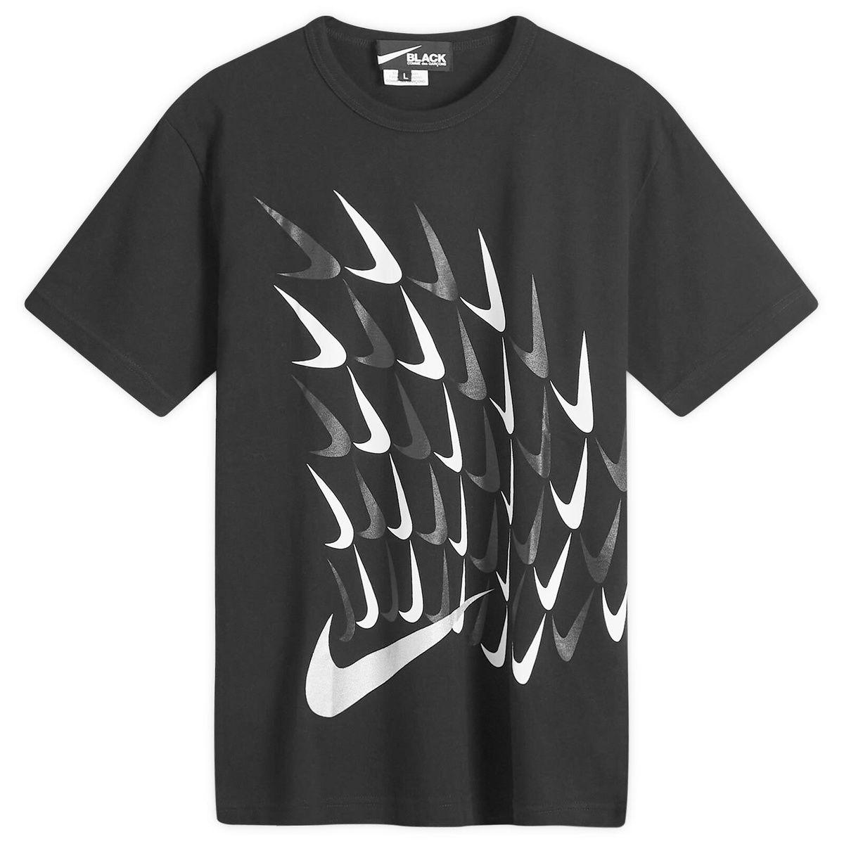 COMME des GARCONS BLACK x NIKE 関税込 Vertica Print T-Shirt Comme Des Garçons Comme Des Garçons x Nike logo-print Cotton
