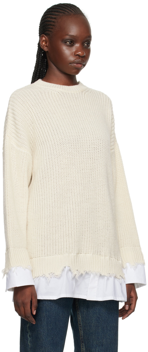 Off white clearance wool blend sweater