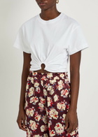Rabanne Gathered Cotton T-shirt Off White