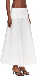 St. Agni White Cotton Circle Hem Maxi Skirt