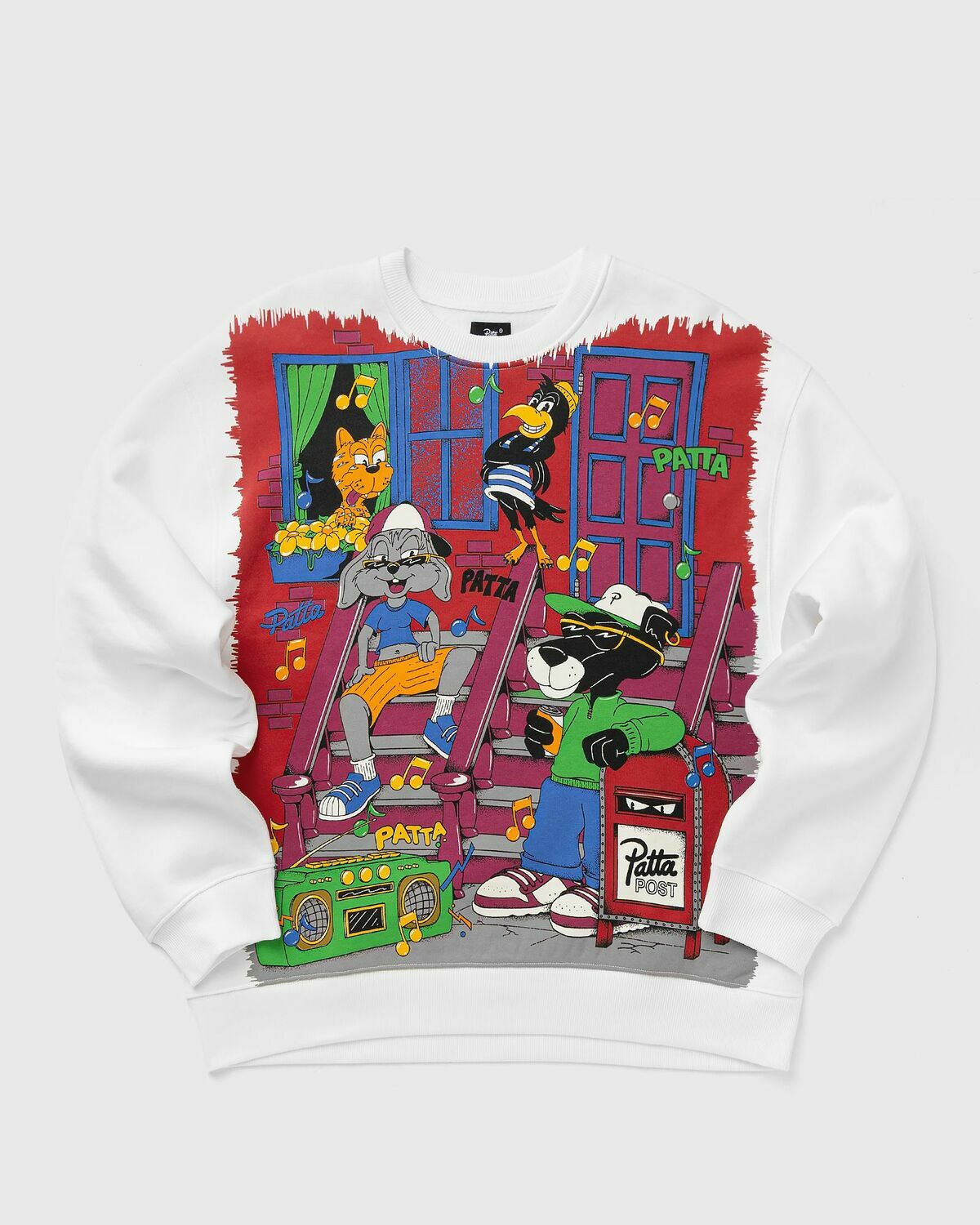 PATTA Block Party Crewneck Sweater Grey Mens Sweatshirt