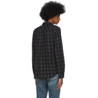 Frame Black and Grey Plaid Brushed Shirt