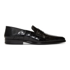 Loewe Black Croc Pointy Slip-On Loafers