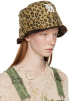 R13 Khaki Leopard Bucket Hat