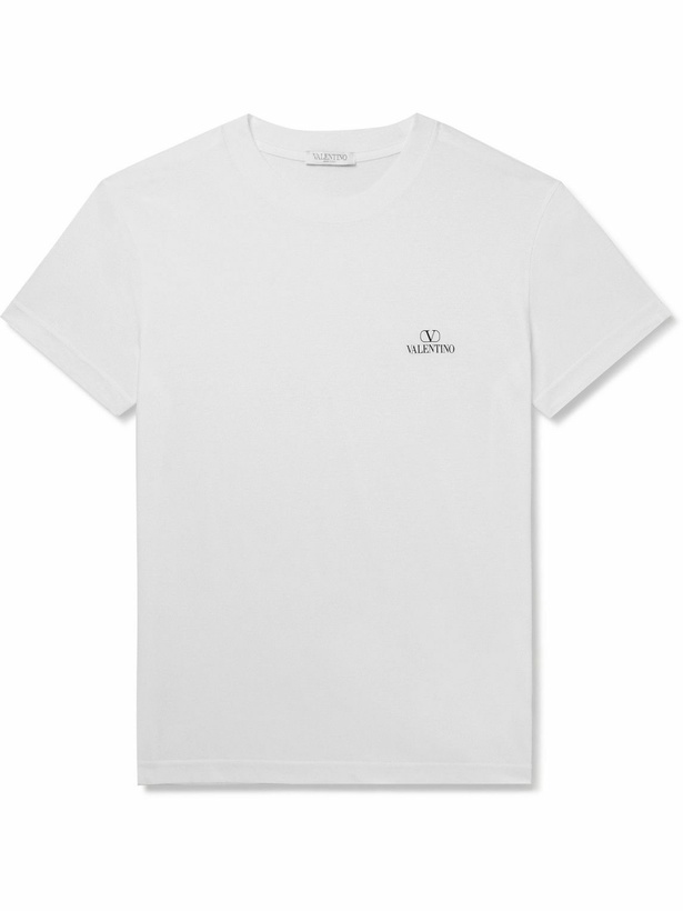 Photo: Valentino - Slim-Fit Logo-Print Cotton-Jersey T-Shirt - White