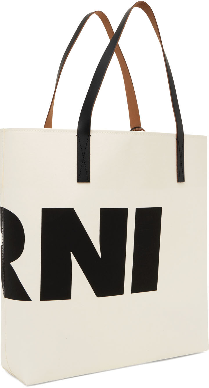■MARNI■ Logo Print Tote Bag White SHMQ0053U2P596800W12 SHM Marni White Logo Tote Marni