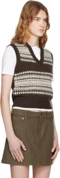 A.P.C. Brown Wool Sweater Vest