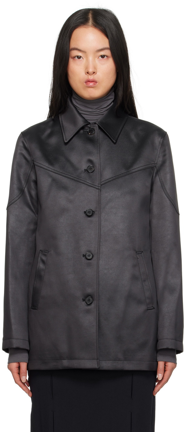 Youth Black Paneled Faux-Leather Jacket
