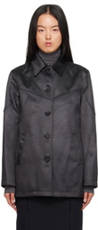 Youth Black Paneled Faux-Leather Jacket
