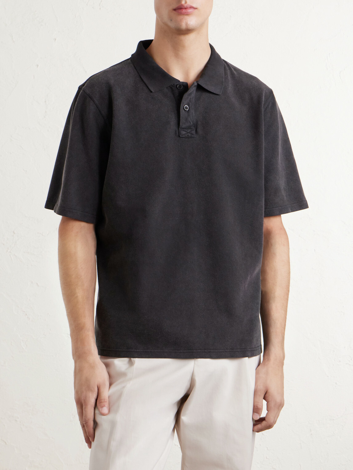 Corridor - Garment-Dyed Cotton-Piqué Polo Shirt - Black