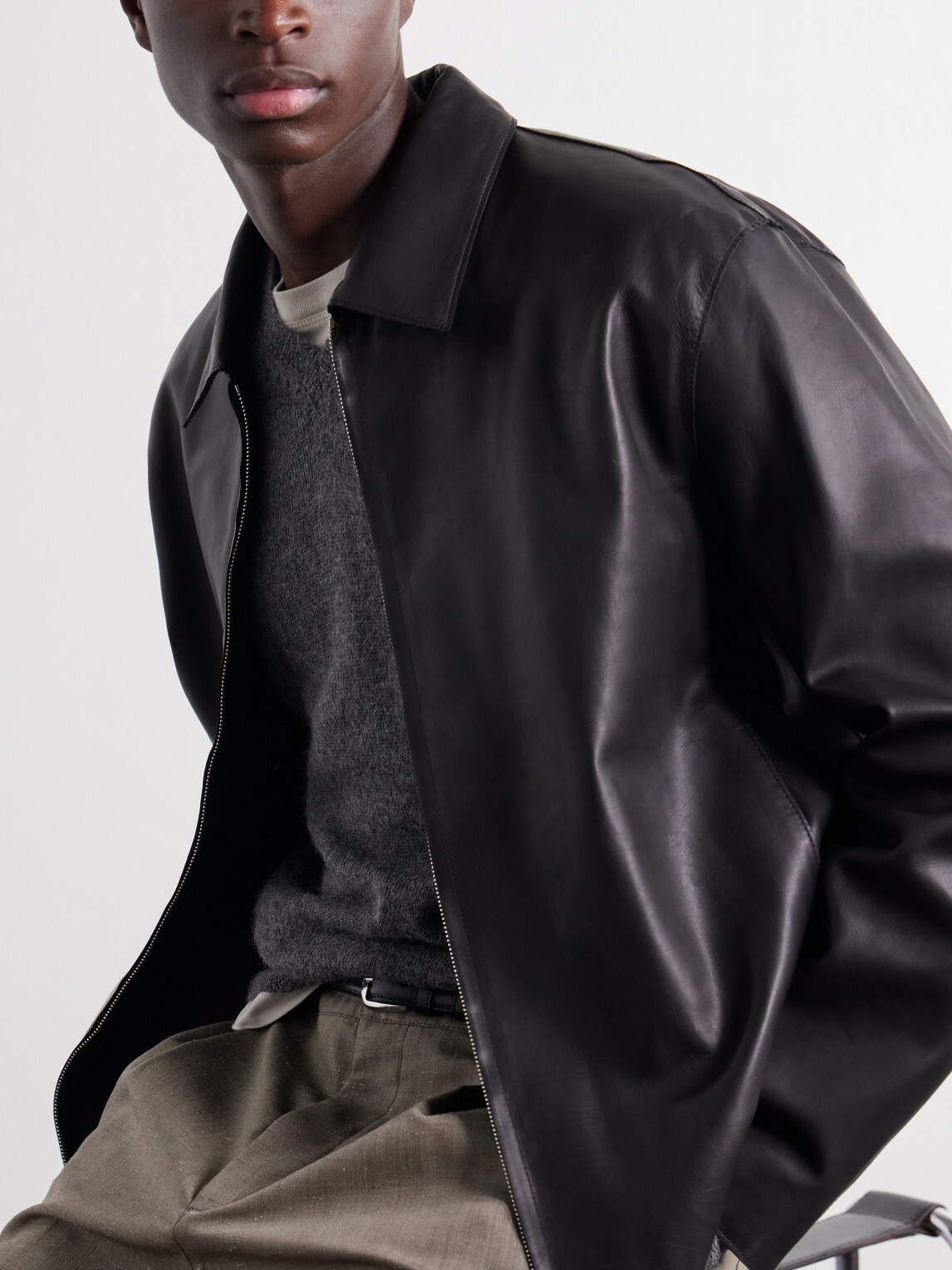 YOKE - Leather Jacket - Black