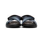 Prada Black and Blue Ribbon Stripes Ankle Sandals