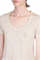 120% Lino T-shirt In Beige Linen