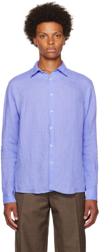 Photo: Sunspel Blue Spread Collar Shirt