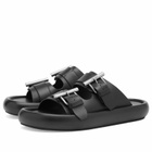 Alexander McQueen Men's Double Strap Sandal in Black/Silver