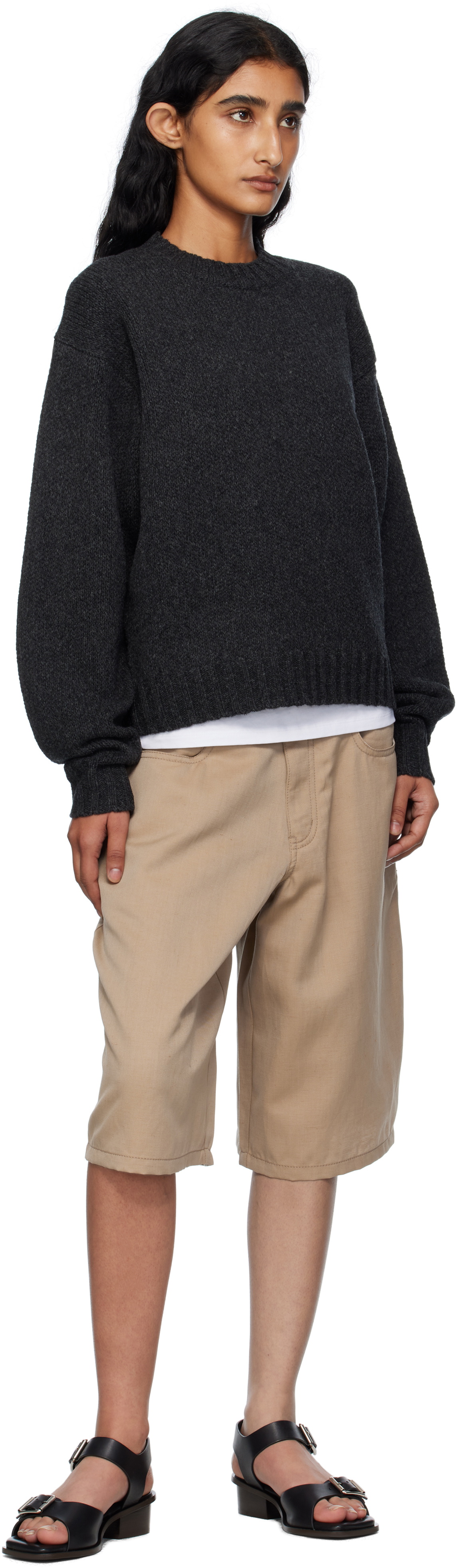 6397 Gray High Neck Sweater