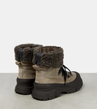 Brunello Cucinelli Shearling-trimmed suede combat boots