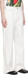 Lacoste White Runway Wide Fit Selvedge Jeans