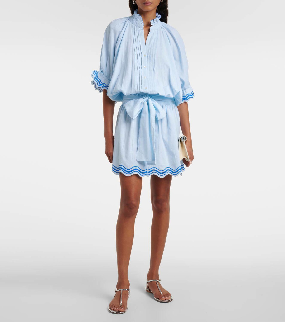 Juliet Dunn Embroidered cotton and linen minidress Juliet Dunn
