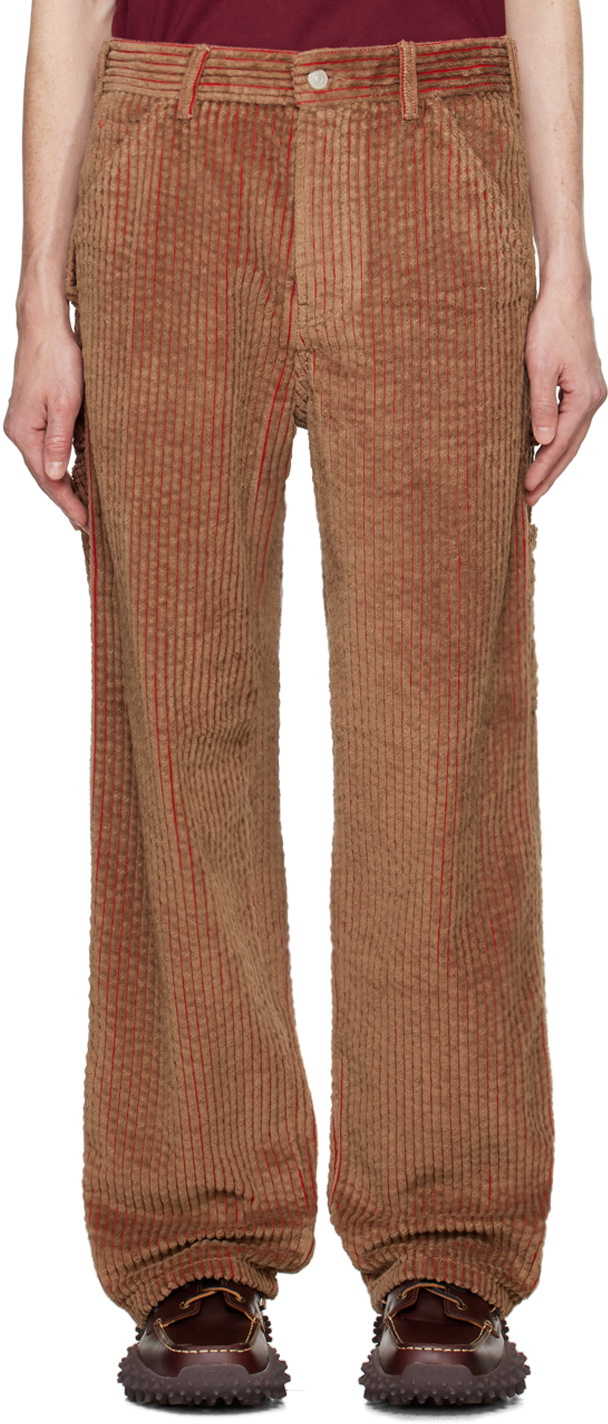 le PÈRE Brown Straight-Leg Trousers