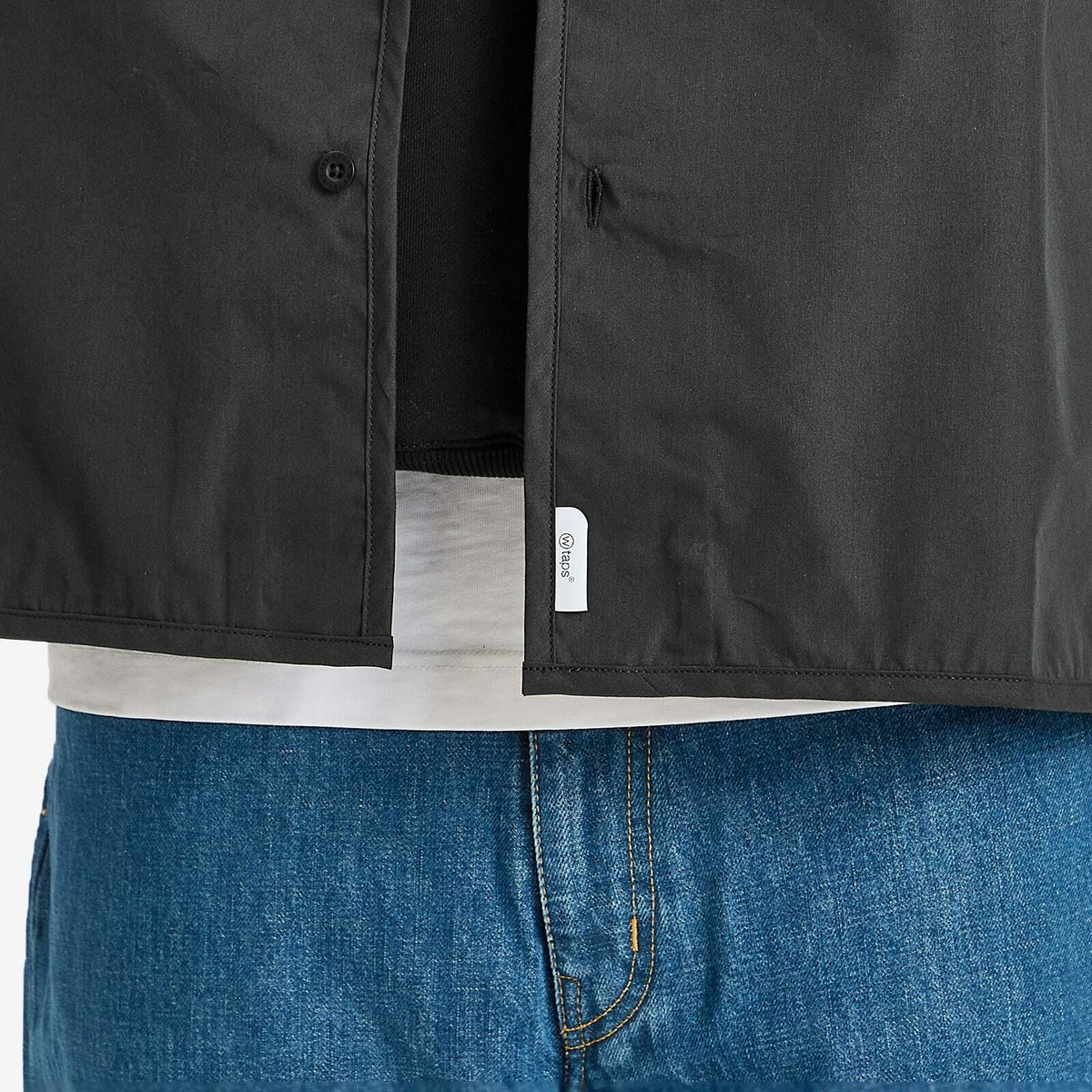 WTAPS Men's Long Sleeve Baseball Shirt in Black WTAPS