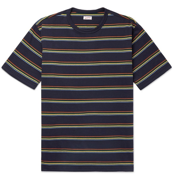 Photo: Arpenteur - Striped Cotton-Jersey T-Shirt - Navy