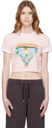 Casablanca Pink Innocence Triangle Short Sleeve T-shirt