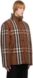 Burberry Brown Check Reversible Down Jacket