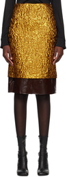 Dries Van Noten Gold Layered Midi Skirt